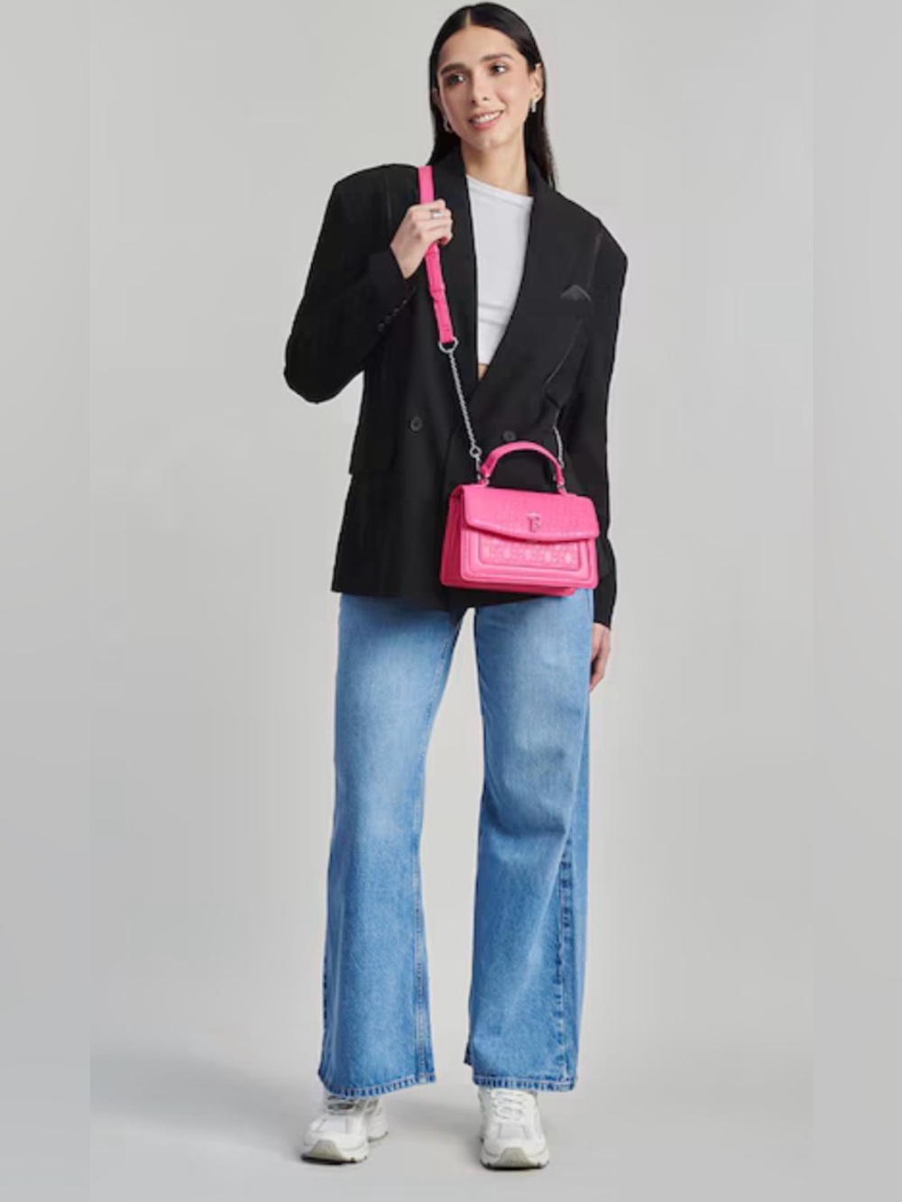 Barbie Hot Pink Embossed Mini Top-Handle Bag - Picture 4 of 17